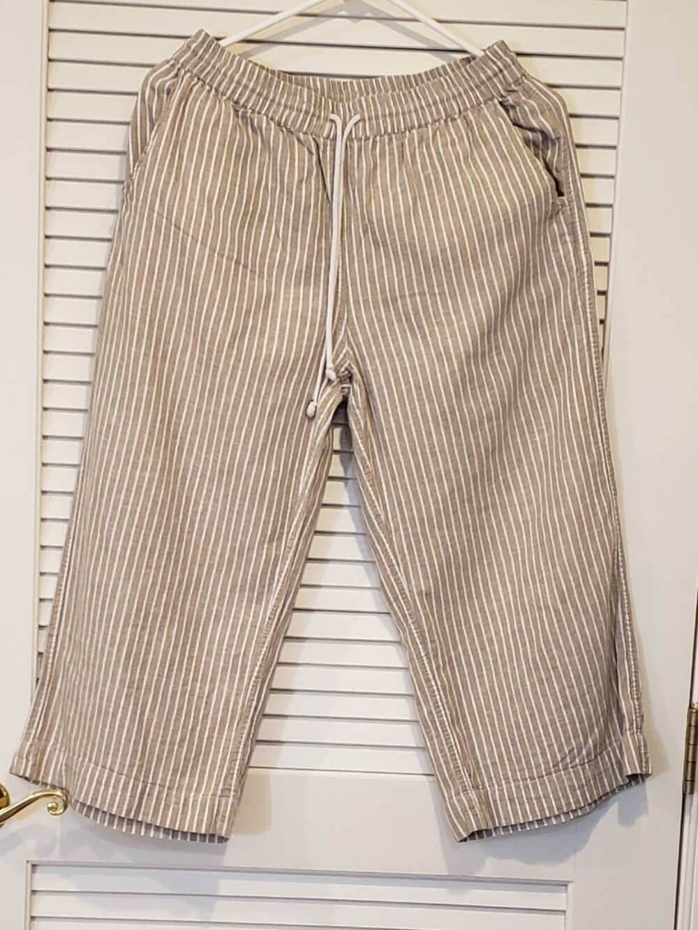Beach lunch lounge Women's cropped wide leg pull on casual pants Size Small